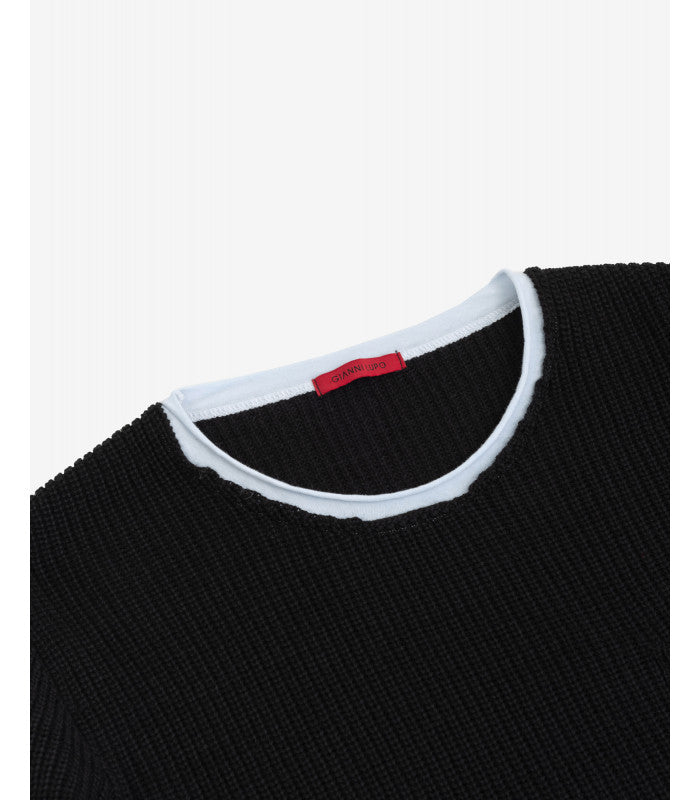 MAGLIA UOMO GIANNI LUPO a costa inglese NERO