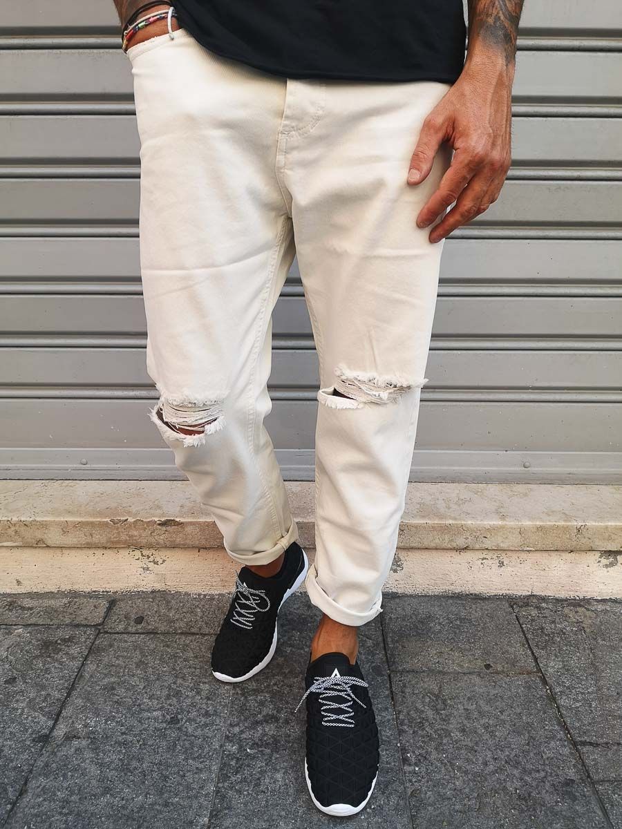 PANTALONE UOMO GIANNI LUPO CROP COL. PANNA