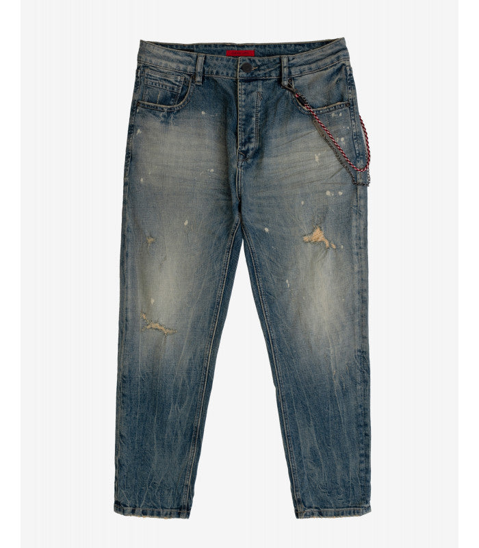 JEANS UOMO GIANNI LUPO  Mike carrot cropped fit stone wash